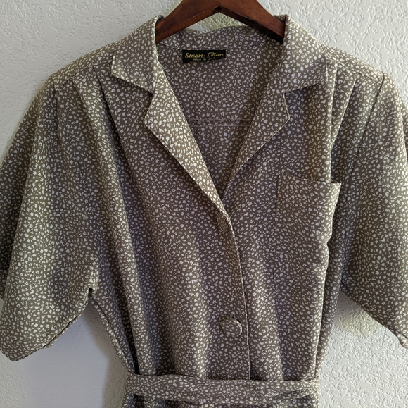 Vintage 90s Stuart Alan A Line floral button up dress - Picture 4 of 10